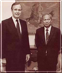 General Prem with President George Bush